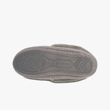 Totes Isotoner HERRINGBONE MOCCASIN WITH FUR CUFF Womens Slippers Grey