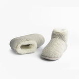 Totes Isotoner SPARKLE KNIT Womens Boot Slippers Light Grey