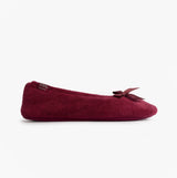 Totes Isotoner STRETCH TERRY BOW Womens Ballerina Slippers Burgundy
