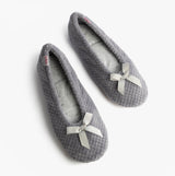 Totes Isotoner POPCORN BALLET Womens Ballerina Slippers Pale Grey