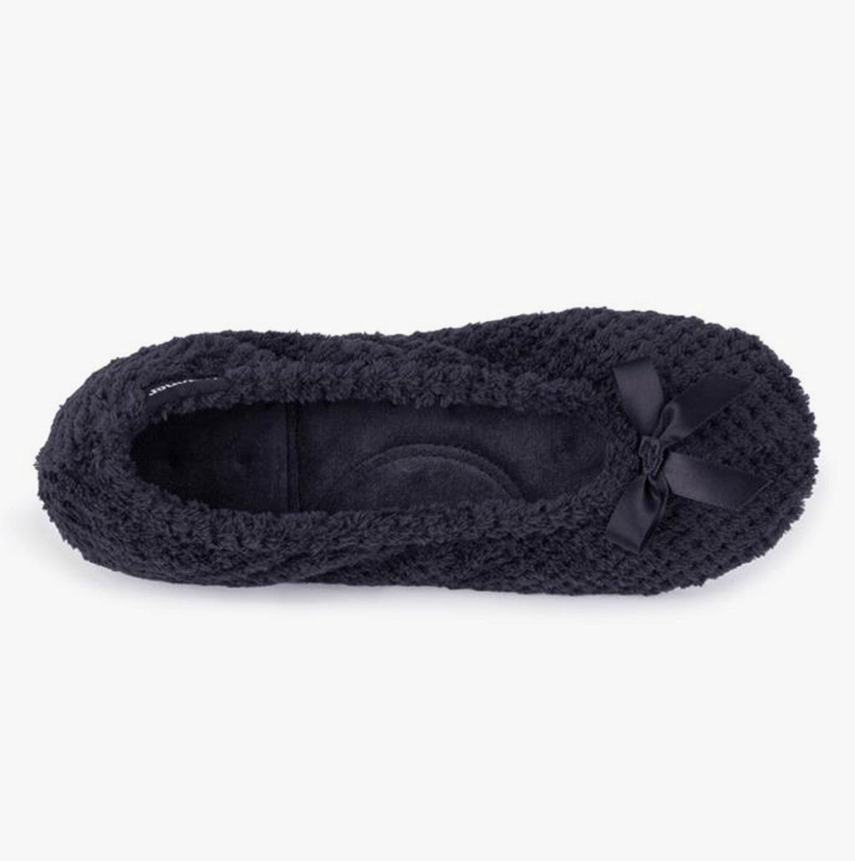 Totes Isotoner POPCORN BALLET Womens Ballerina Slippers Black