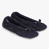 Totes Isotoner POPCORN BALLET Womens Ballerina Slippers Black
