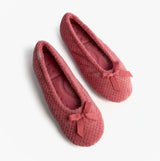 Totes Isotoner POPCORN BALLET Womens Ballerina Slippers Bright Pink