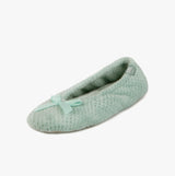 Totes Isotoner POPCORN BALLET Womens Ballerina Slippers Mint