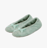 Totes Isotoner POPCORN BALLET Womens Ballerina Slippers Mint