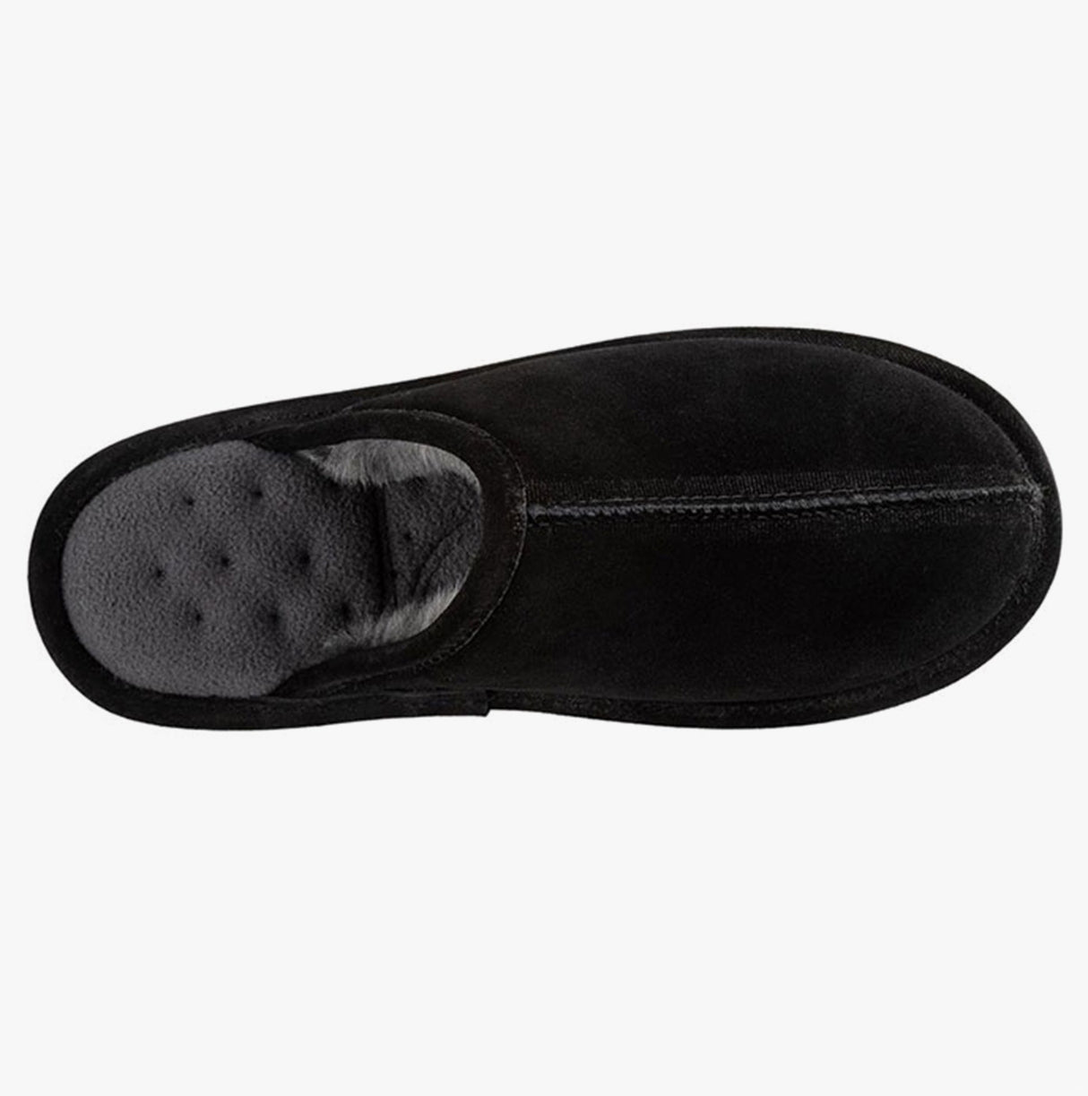 Totes Isotoner REAL SUEDE MULE Mens Memory Foam Slippers Black