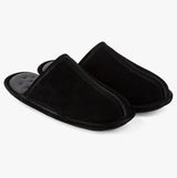 Totes Isotoner REAL SUEDE MULE Mens Memory Foam Slippers Black