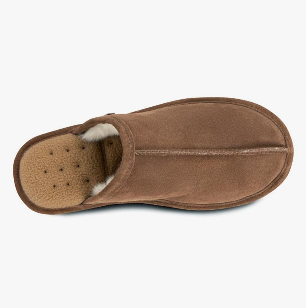 Totes Isotoner REAL SUEDE MULE Mens Memory Foam Slippers Tan