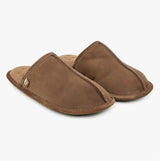 Totes Isotoner REAL SUEDE MULE Mens Memory Foam Slippers Tan