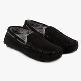 Totes Isotoner REAL SUEDE MOCC Mens Moccasin Slippers Black