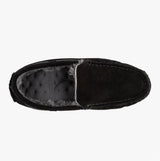 Totes Isotoner REAL SUEDE MOCC Mens Moccasin Slippers Black