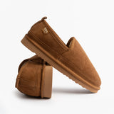 Totes Isotoner REAL SUEDE FULL BACK Mens Full Back Slippers Tan