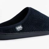 Totes Isotoner SWEPT BACK POPCORN MULE Mens Mule Slippers Navy