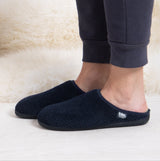 Totes Isotoner SWEPT BACK POPCORN MULE Mens Mule Slippers Navy