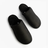 Totes Isotoner SQUARE PATTERNED SMART MULE Mens Mule Slippers Black