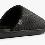 Totes Isotoner SQUARE PATTERNED SMART MULE Mens Mule Slippers Black