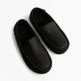 Totes Isotoner SQUARE PATTERNED SMART MOCCASIN Mens Moccasin Slippers Black