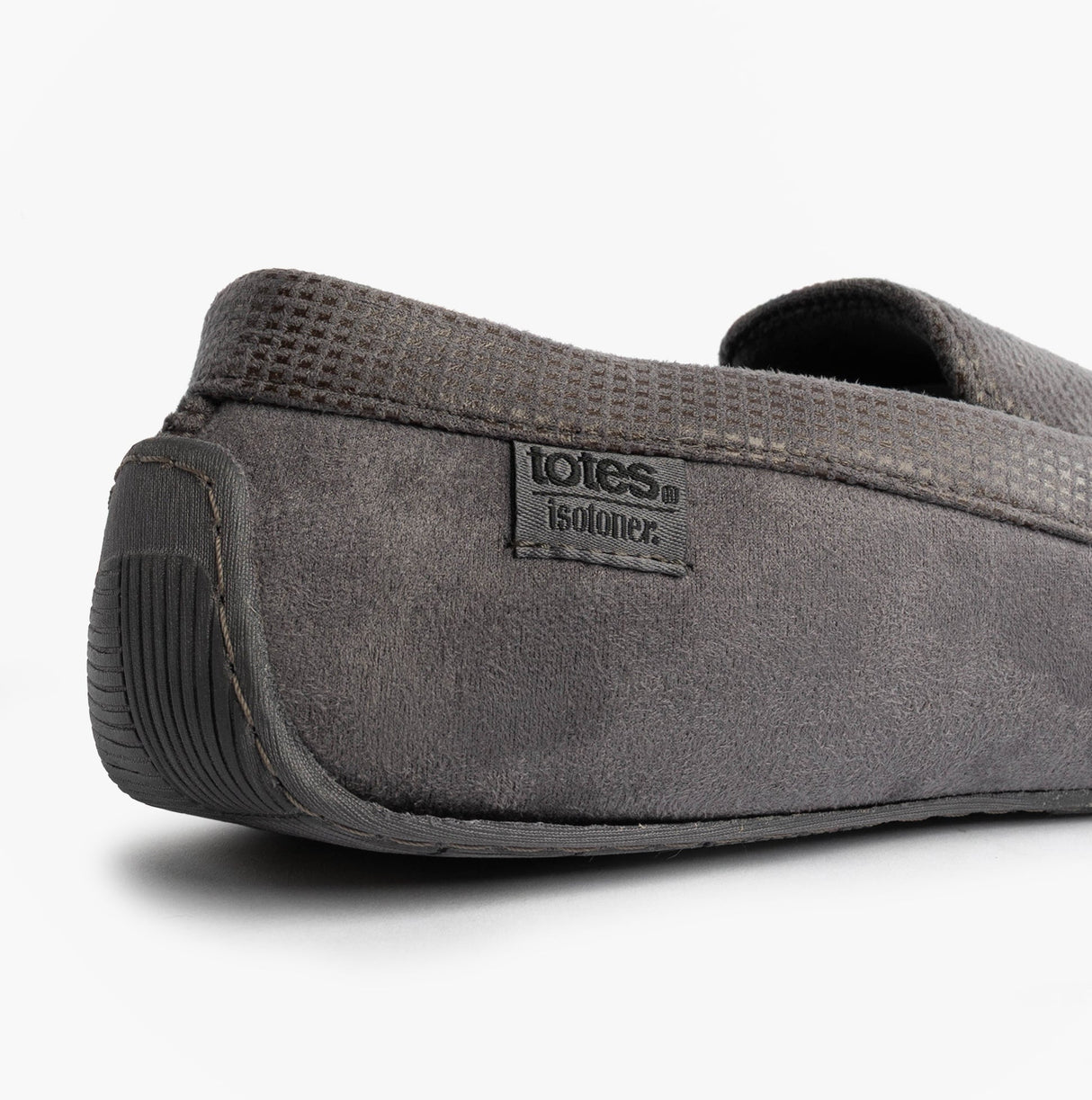Totes Isotoner SQUARE PATTERNED SMART MOCCASIN Mens Moccasin Slippers Grey