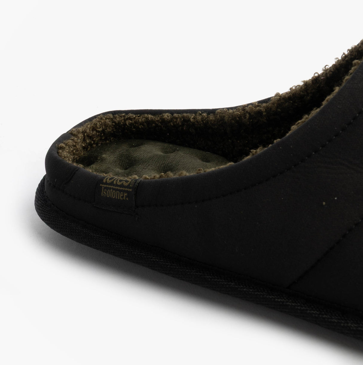 Totes Isotoner SPORT QUILTED MULE WITH COSY LINING Mens Mule Slippers Black