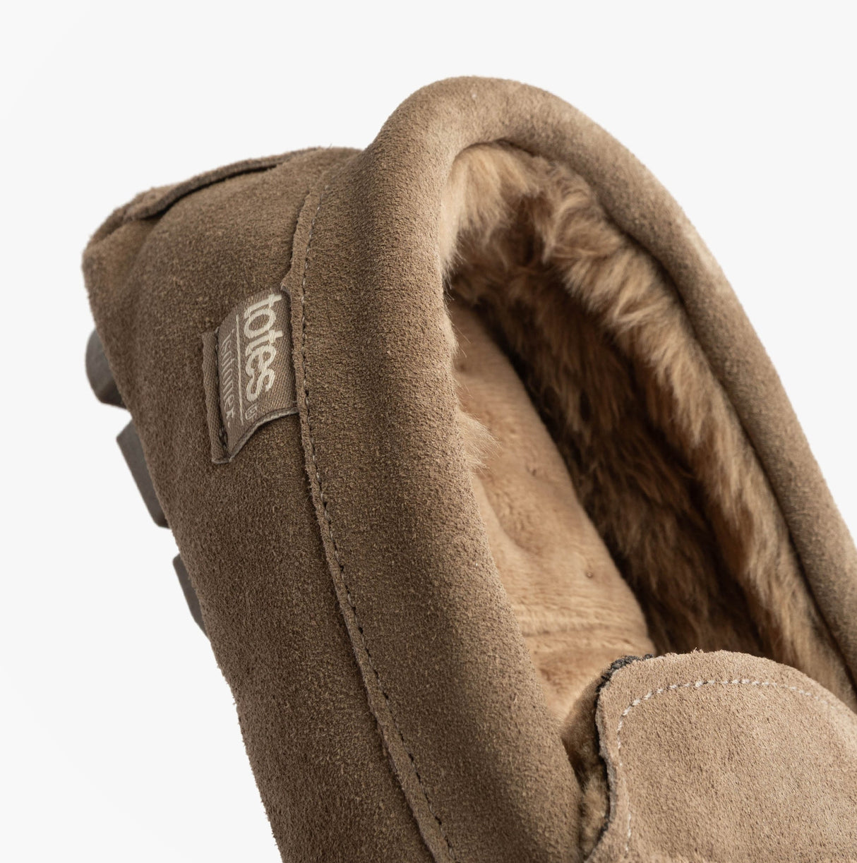 Totes Isotoner SUEDE CLASSIC Moccasin Slippers Mens Sand