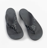 Totes Sol Bounce 0350FGLE Womens Toe Post Sandals Grey Leopard