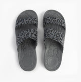 Totes Sol Bounce 0351FGLE Womens Double Strap Slides Grey Leopard