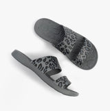 Totes Sol Bounce 0351FGLE Womens Double Strap Slides Grey Leopard