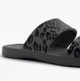 Totes Sol Bounce 0351FGLE Womens Double Strap Slides Grey Leopard