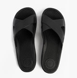 Totes Sol Bounce 0359FBLK Womens Cross Slides Black