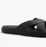 Totes Sol Bounce 0359FBLK Womens Cross Slides Black