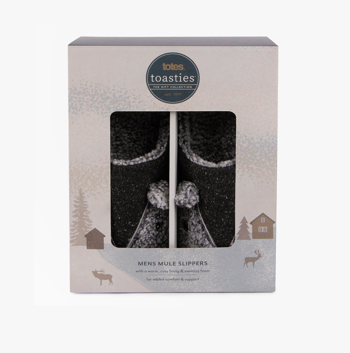 Totes Toasties NOVELTY APPLIQUE Mule Slippers Mens Novelty
