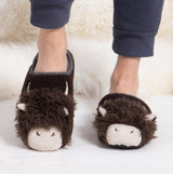 Totes Toasties NOVELTY APPLIQUE MULE Slippers Mens Brown