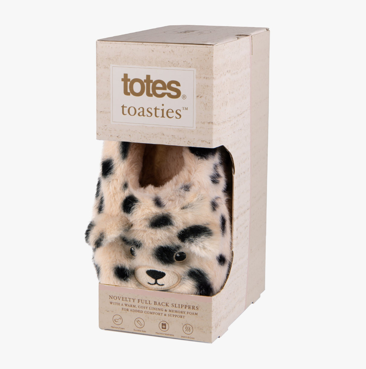 Totes Toasties NOVELTY FAUX FUR Slippers Womens Dalmatian