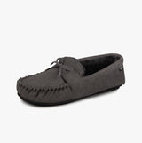 Totes Toasties SUEDETTE MOCCASIN Slippers WITH FAUX FUR LINING Mens Grey