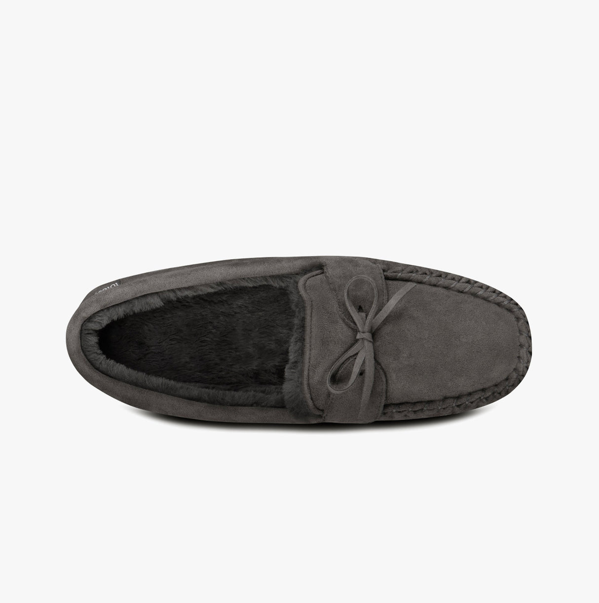 Totes Toasties SUEDETTE MOCCASIN Slippers WITH FAUX FUR LINING Mens Grey