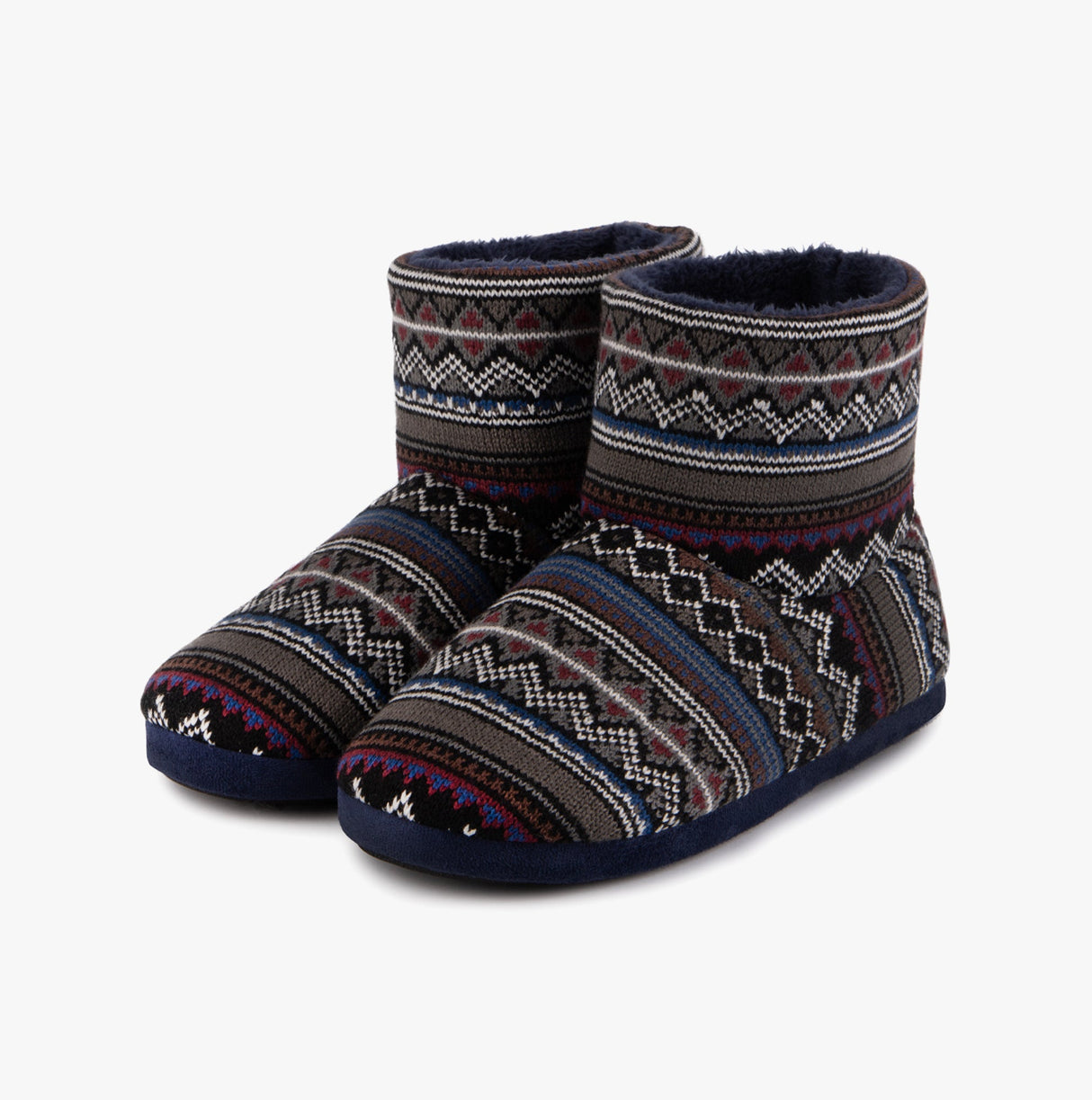 Totes Toasties FAIR ISLE BOOT Slippers Mens Multi