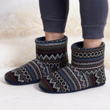 Totes Toasties FAIR ISLE BOOT Slippers Mens Multi