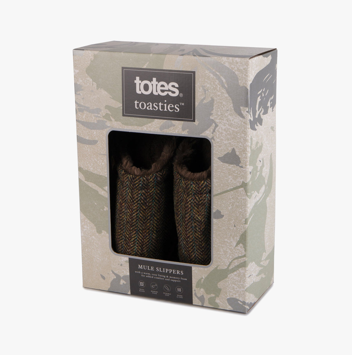 Totes Toasties WOOL MIX MULE Slippers Mens Brown
