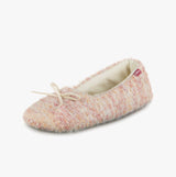 Totes Toasties KNITTED BALLET Slippers Womens Pink