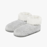 Totes Toasties KNITTED TEXTURED BOOTIES Womens Grey