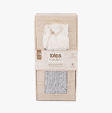 Totes Toasties KNITTED TEXTURED BOOTIES Womens Grey