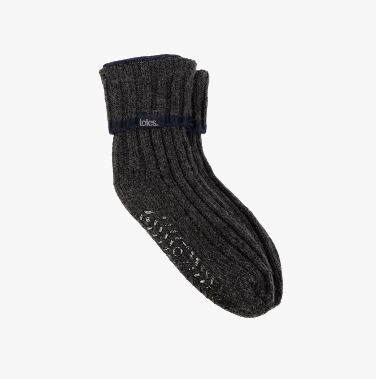 Totes Toasties RECYCLED CHUNKY SLIPPER SOCK Mens Grey