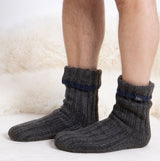 Totes Toasties RECYCLED CHUNKY SLIPPER SOCK Mens Grey