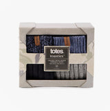 Totes Toasties CHUNKY TWIST WOOL BLEND BOOT SOCKS (TWIN PACK) Mens Navy / Grey