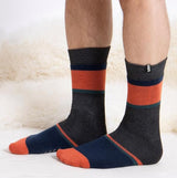 Totes Toasties ORIGINAL SLIPPER SOCKS (TWIN PACK) Mens Socks Football / Stripe