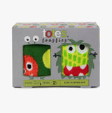 Totes Toasties ORIGINAL Slipper Socks (Twin Pack) Unisex Kids Socks Monster