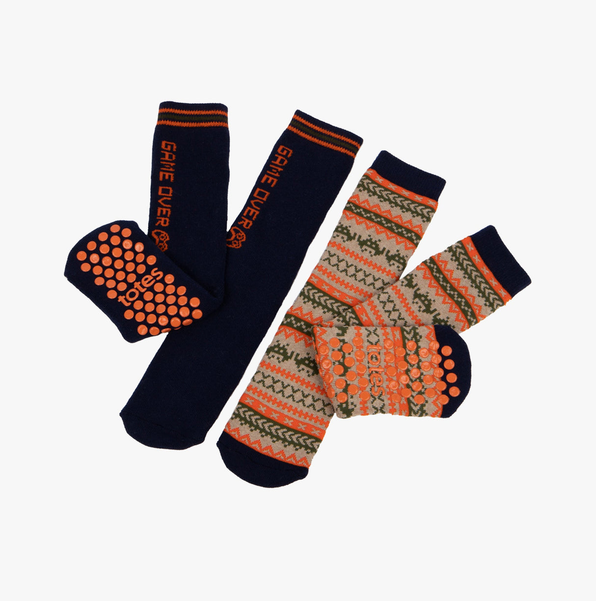 Totes Toasties ORIGINAL Slipper Socks (Twin Pack) Unisex Kids Socks Game