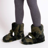 Totes Toasties DINO BOOT Slippers Kids Khaki