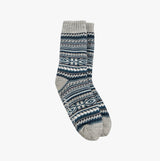 Totes Toasties SHERPA LINED FAIR ISLE Mens Slippers Socks Blue Fair isle