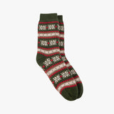 Totes Toasties SHERPA LINED FAIR ISLE Mens Slippers Socks Red Fair isle